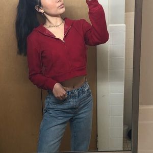 Cropped brandy Melville zip up